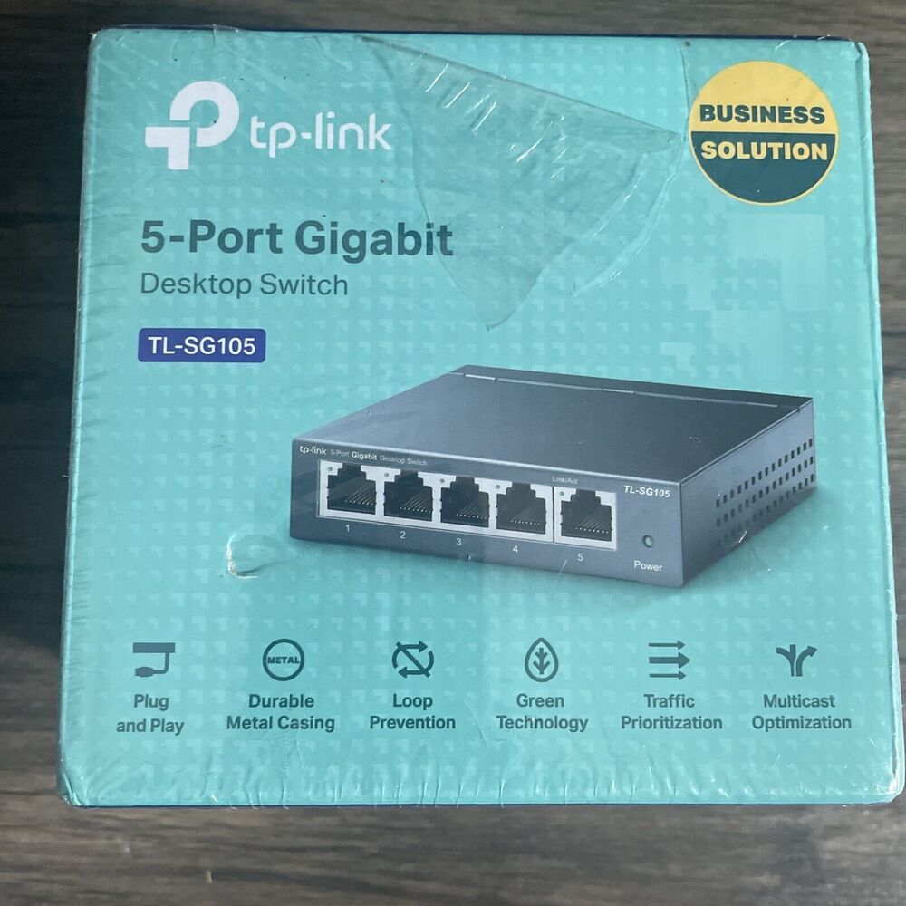 TP-Link TL-SG105 5-Port Gigabit Ethernet 1000Mbps Desktop Switch - NEW SEALED